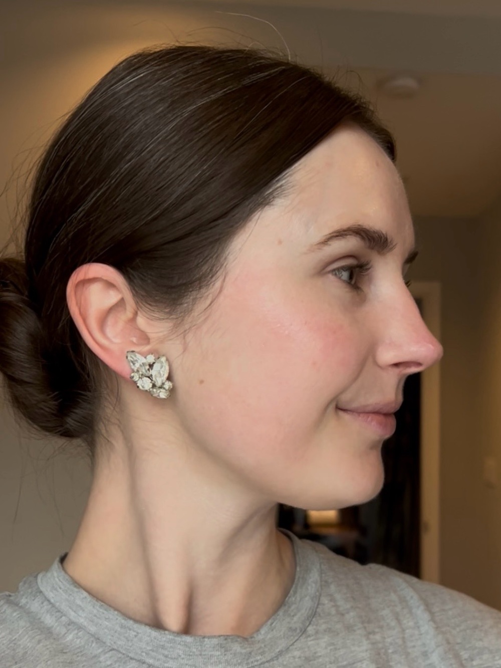Crystal Cluster Stud Earrings - Bridal
